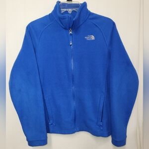 North Face Jacket Boys Youth Large 14 16 Blue Full Zip Up Long Sleeve Fleece